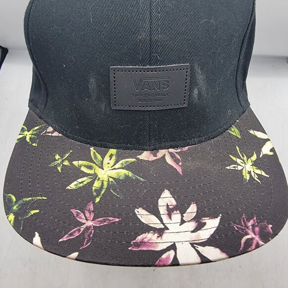 Vans All Over It Floral Black Adjustable Snapback Hat Cap Casual Outdoors Walk - Picture 9 of 9